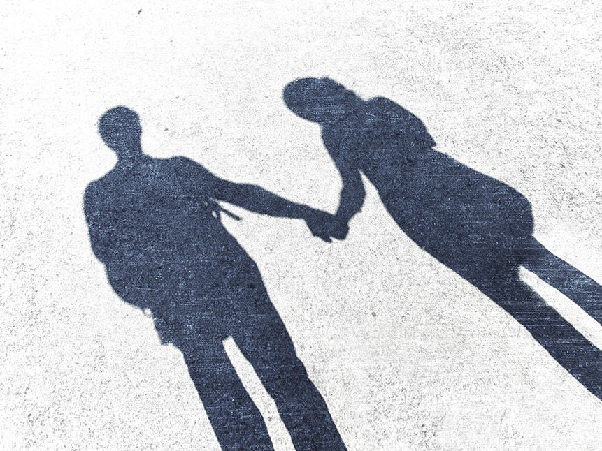 Picture of 2 peoples shadow holding hands